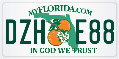 FL license plate DZHE88