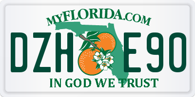FL license plate DZHE90