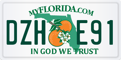 FL license plate DZHE91