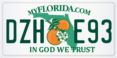 FL license plate DZHE93