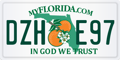 FL license plate DZHE97