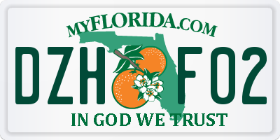 FL license plate DZHF02