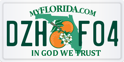 FL license plate DZHF04