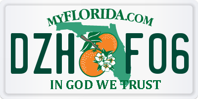 FL license plate DZHF06
