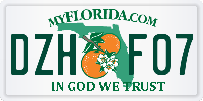FL license plate DZHF07