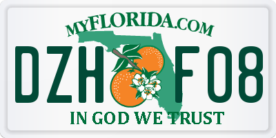 FL license plate DZHF08