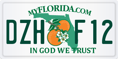FL license plate DZHF12