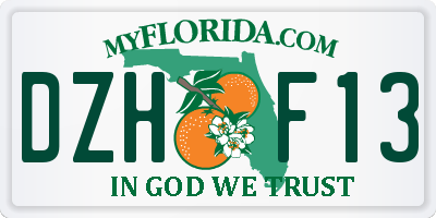 FL license plate DZHF13