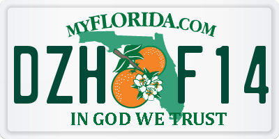 FL license plate DZHF14