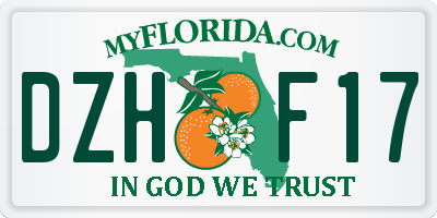 FL license plate DZHF17