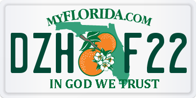 FL license plate DZHF22