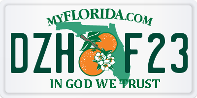 FL license plate DZHF23