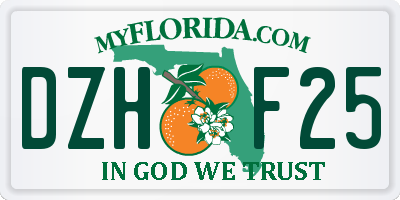 FL license plate DZHF25
