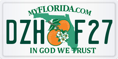 FL license plate DZHF27