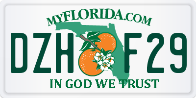 FL license plate DZHF29