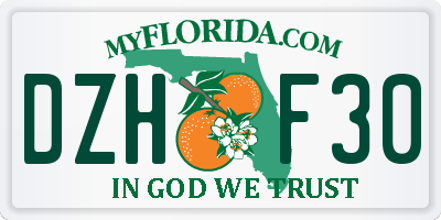 FL license plate DZHF30