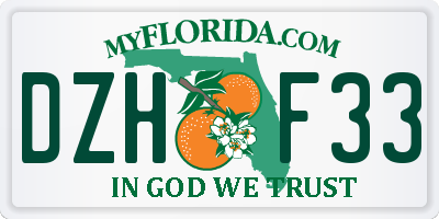 FL license plate DZHF33