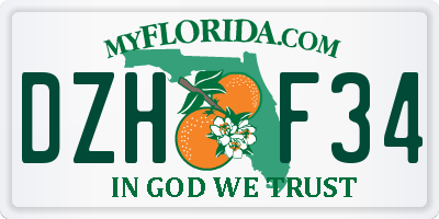 FL license plate DZHF34