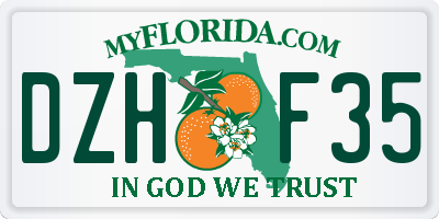 FL license plate DZHF35