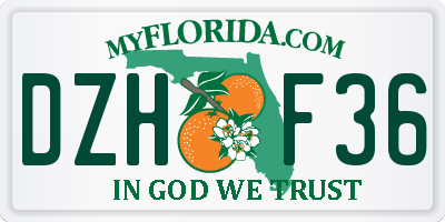 FL license plate DZHF36