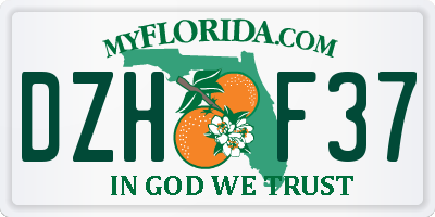 FL license plate DZHF37