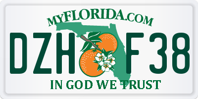 FL license plate DZHF38