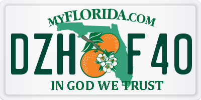 FL license plate DZHF40