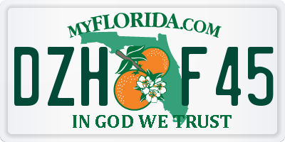 FL license plate DZHF45