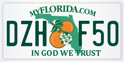 FL license plate DZHF50