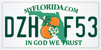 FL license plate DZHF53