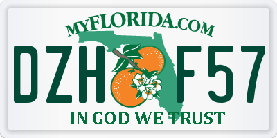 FL license plate DZHF57