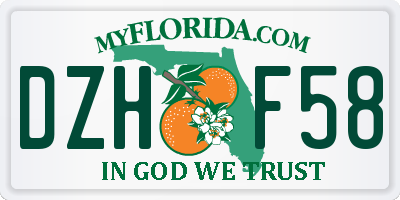 FL license plate DZHF58