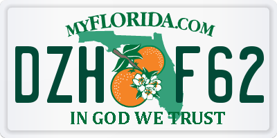 FL license plate DZHF62