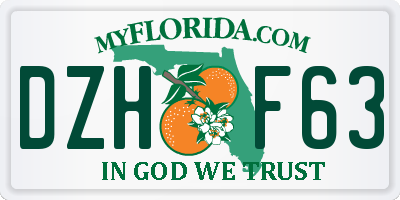 FL license plate DZHF63