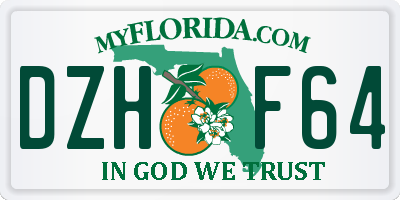 FL license plate DZHF64