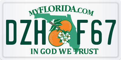 FL license plate DZHF67