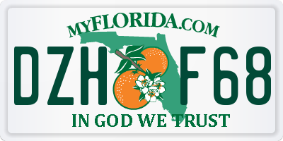 FL license plate DZHF68