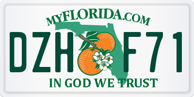 FL license plate DZHF71
