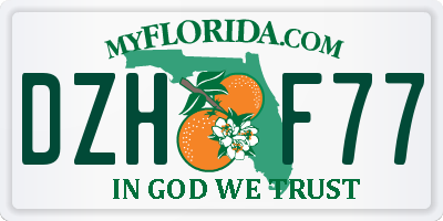 FL license plate DZHF77
