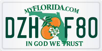 FL license plate DZHF80