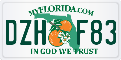 FL license plate DZHF83