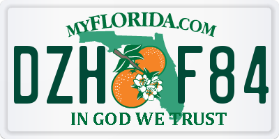 FL license plate DZHF84