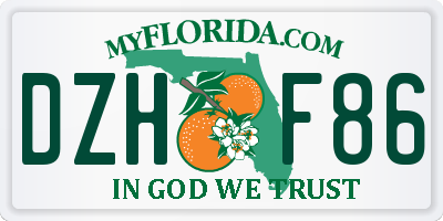 FL license plate DZHF86