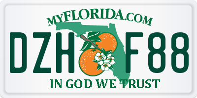 FL license plate DZHF88