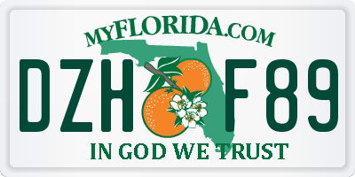 FL license plate DZHF89