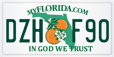 FL license plate DZHF90