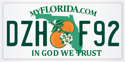 FL license plate DZHF92