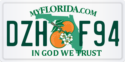 FL license plate DZHF94