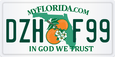 FL license plate DZHF99
