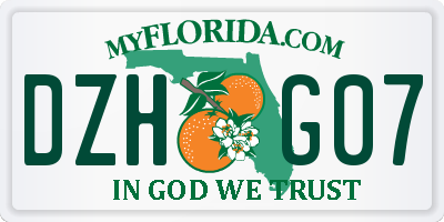 FL license plate DZHG07